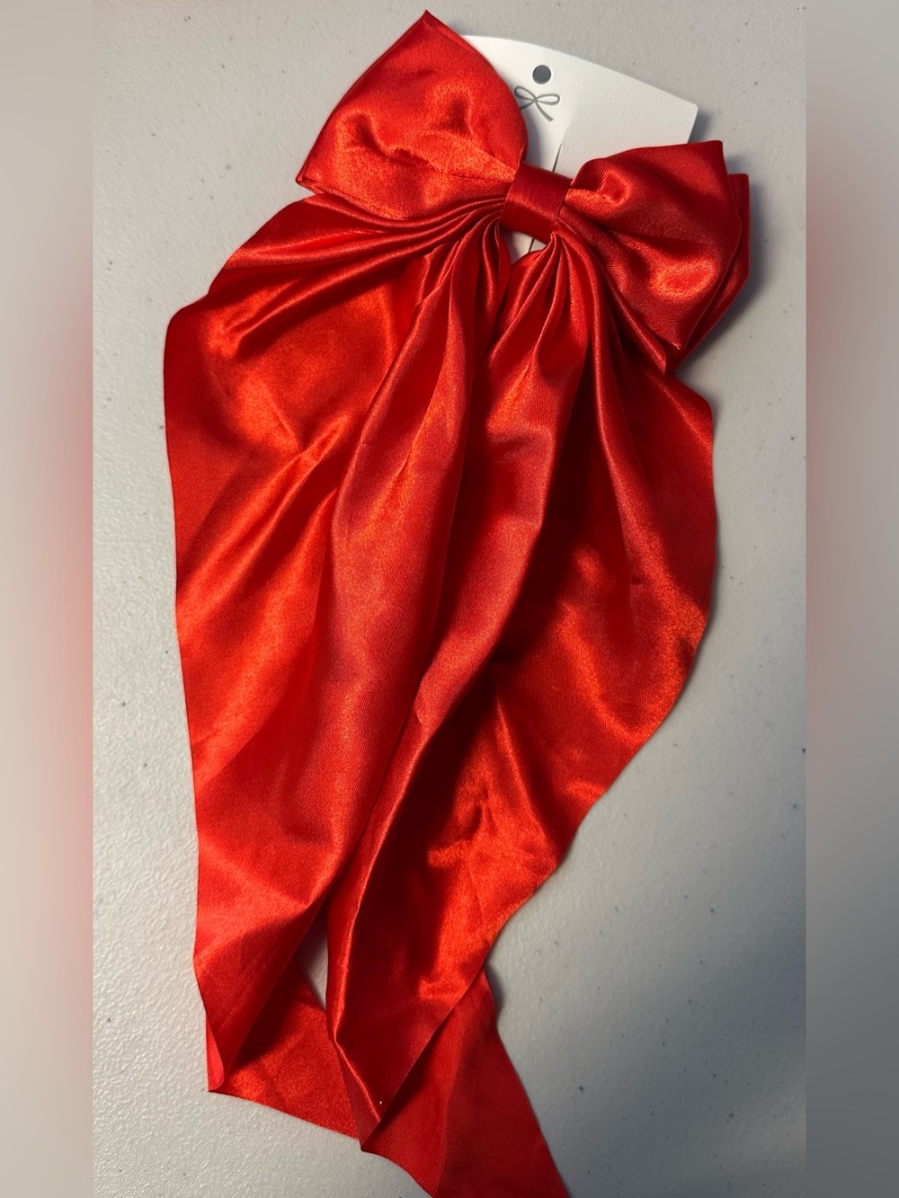 Red Satin Bow Scarf